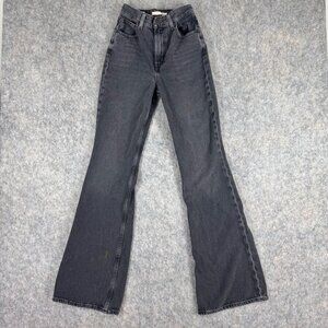 Levi’s Womens 70s High Flare Jeans Size 23 Black Retro